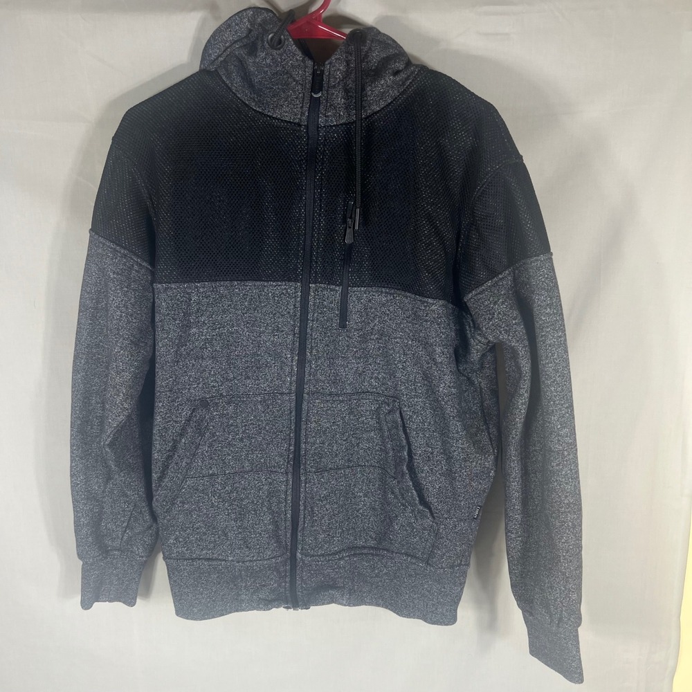 CSG Champs Sports Gear Mens Full Zip Hoodie Gray Heather Black Mesh M